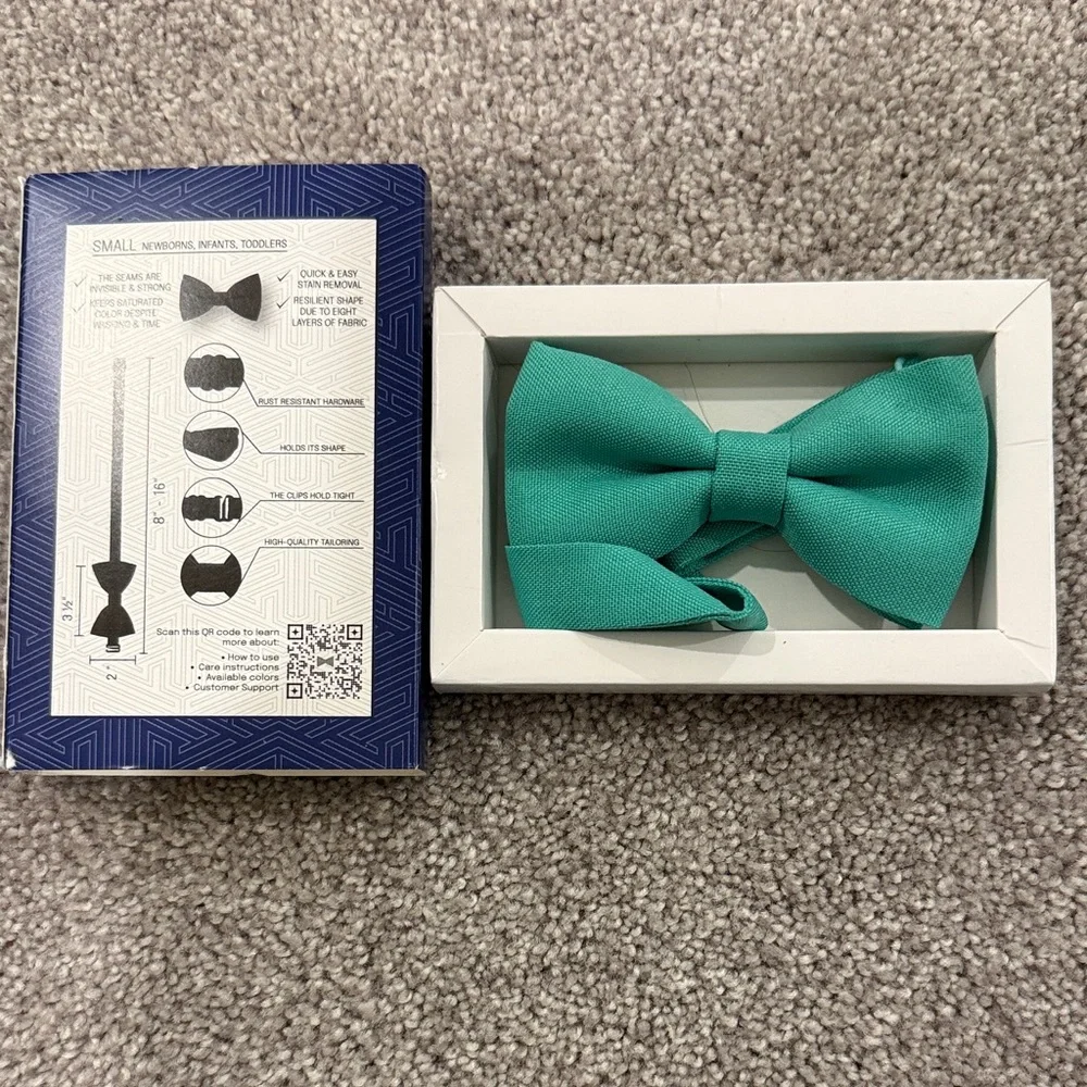 Baby toddler clip on Teal Bow Tie
